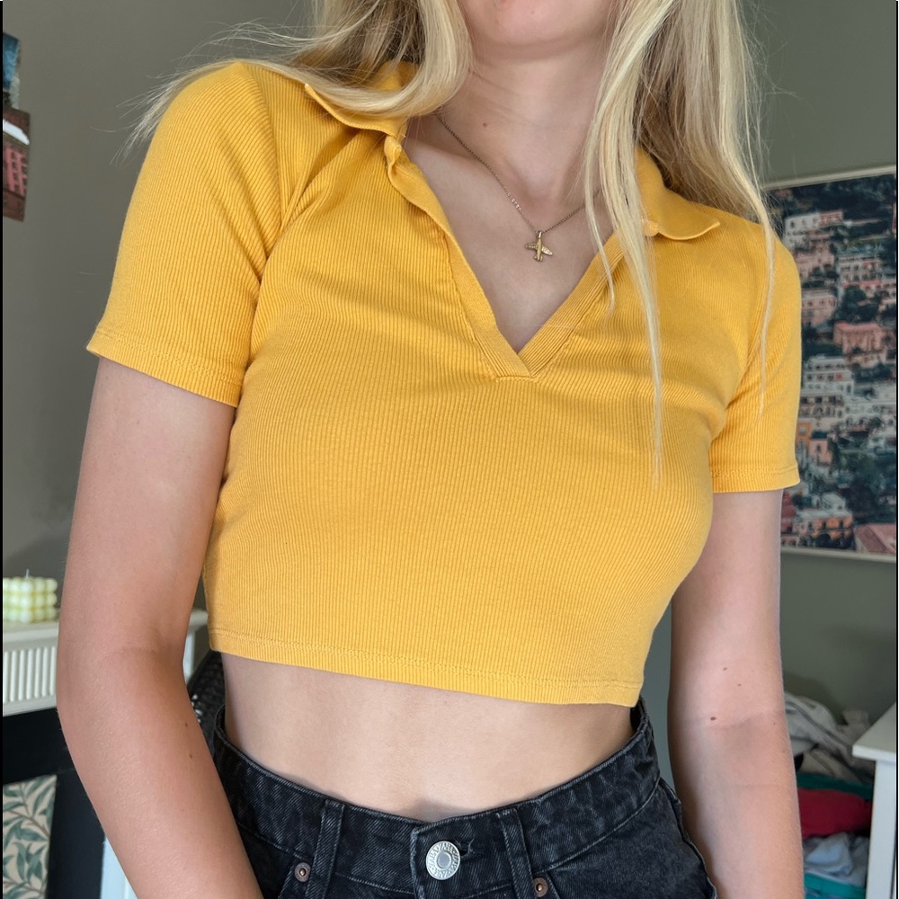 Zara orange cropped top